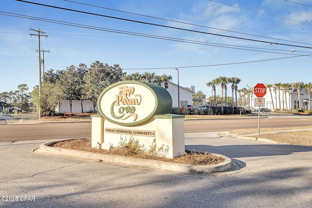 view of community sign