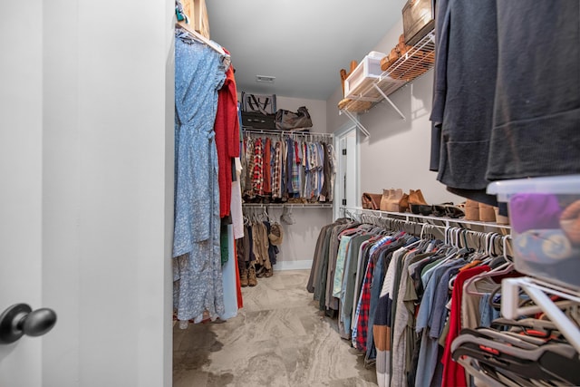 view of walk in closet