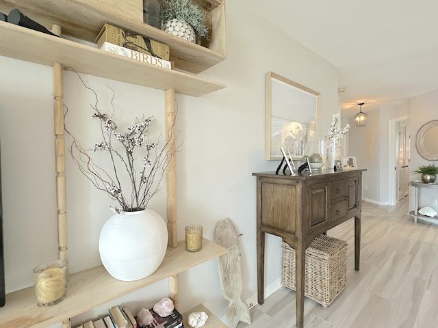 interior details featuring hardwood / wood-style flooring