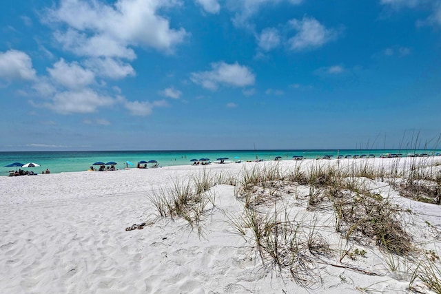 property view of water with a beach view