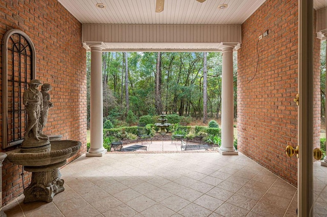 view of patio / terrace with ceiling fan