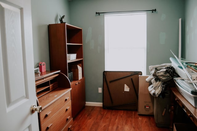 misc room with dark hardwood / wood-style floors and a wealth of natural light