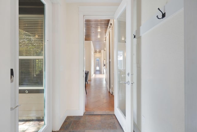 hallway with french doors