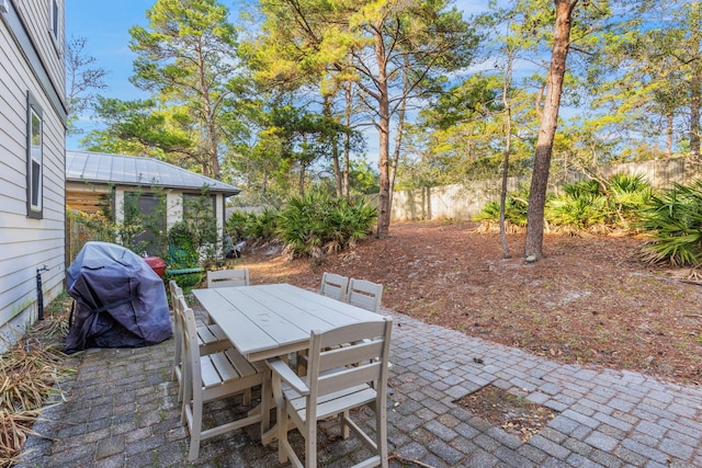 view of patio / terrace with a grill