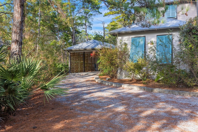 view of patio with a carport