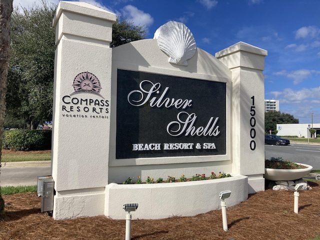 view of community sign