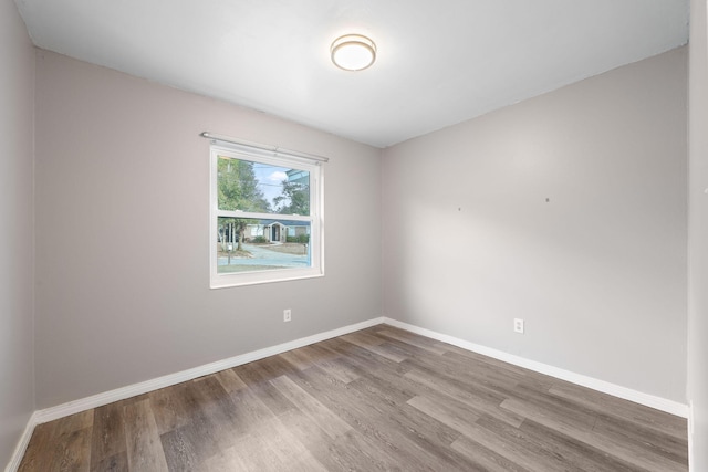 spare room featuring wood-type flooring