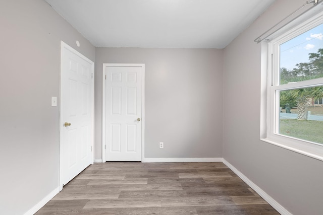 empty room featuring light hardwood / wood-style flooring