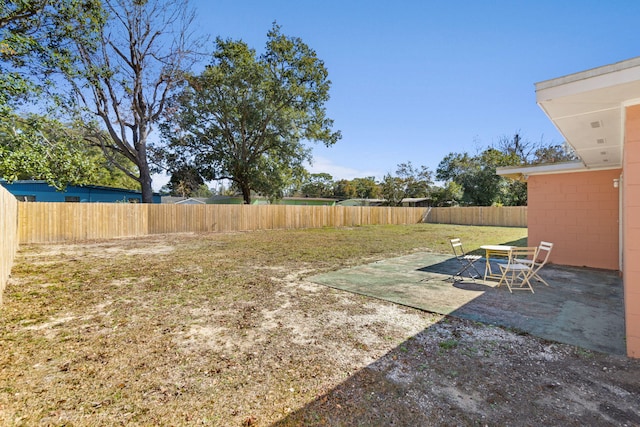 view of yard with a patio area