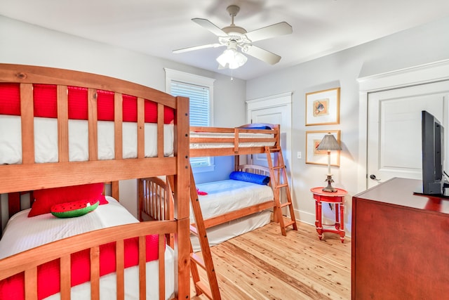 bedroom featuring light hardwood / wood-style floors