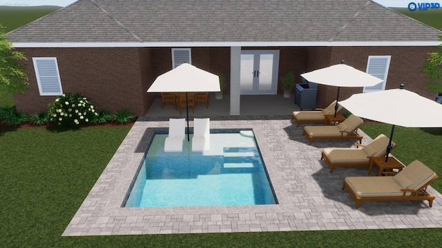 132 Gulf Pines Ct, Freeport, FL 32439 - rear view of house featuring an outdoor pool, a patio area, a yard, and outdoor dining space