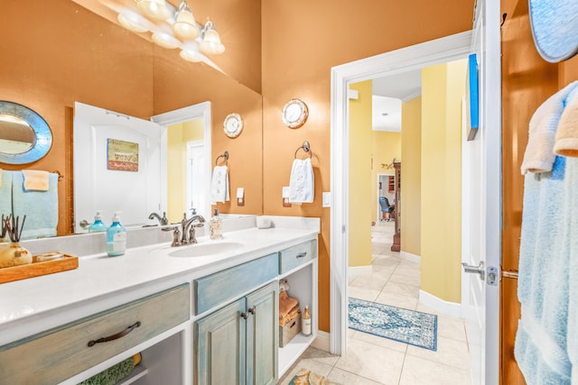 bathroom featuring vanity and tile patterned floors