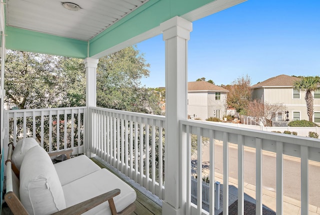 balcony with a residential view