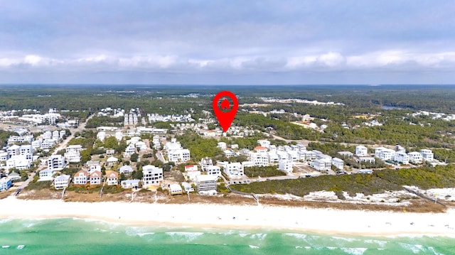 birds eye view of property with a view of the beach