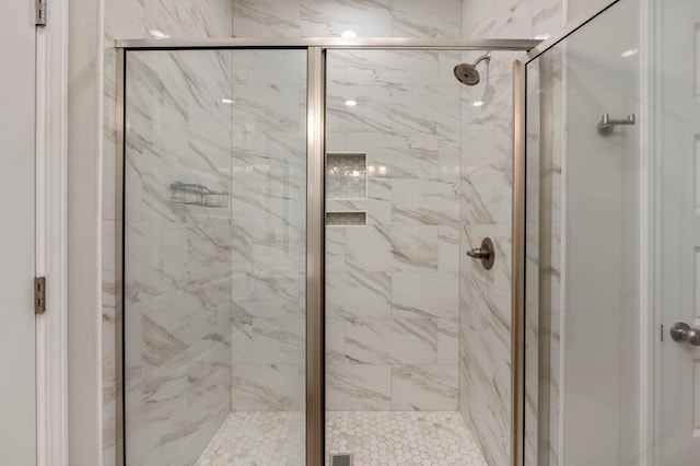 bathroom featuring walk in shower