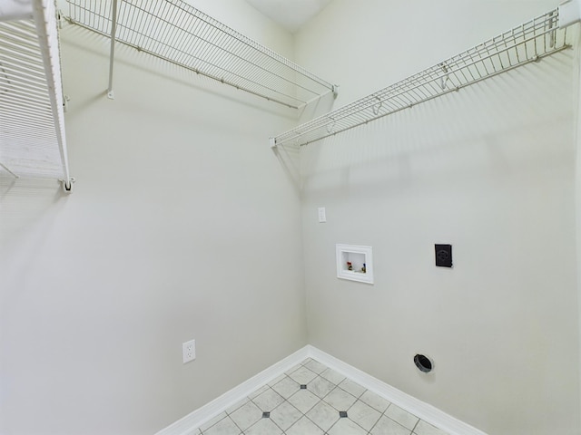 washroom with washer hookup and hookup for an electric dryer