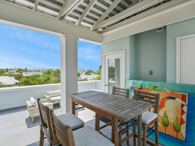 view of patio with a balcony