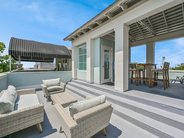 view of patio / terrace with an outdoor living space