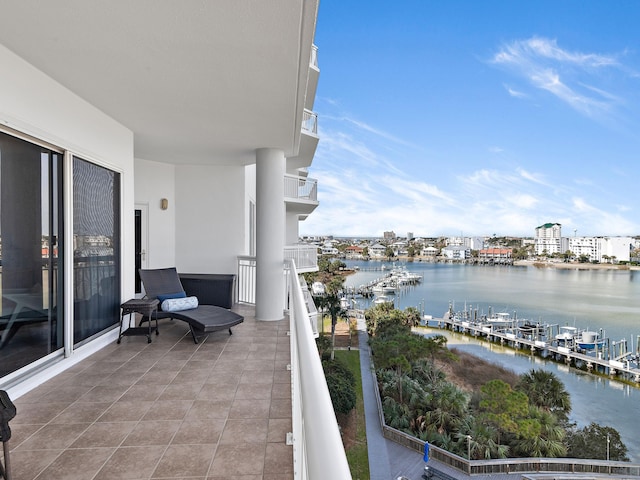 balcony with a water view