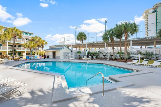 view of pool with a patio area