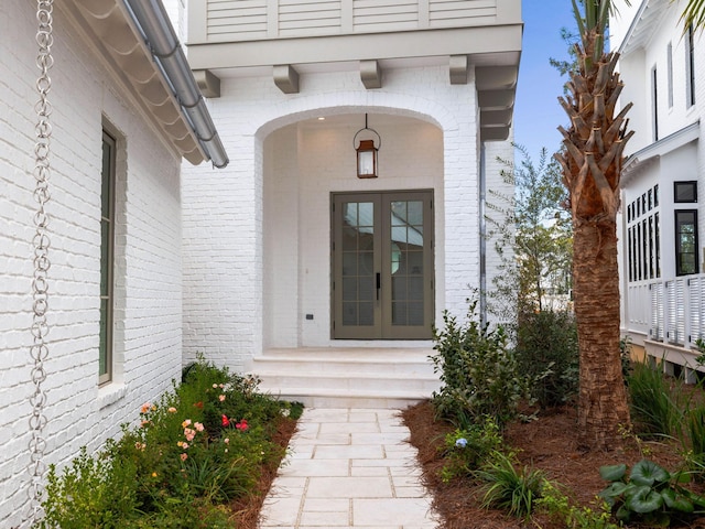 property entrance with french doors