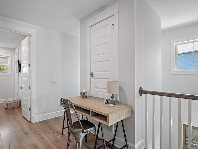 office featuring light hardwood / wood-style floors