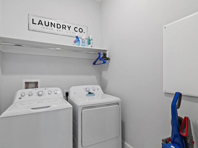 laundry area featuring independent washer and dryer