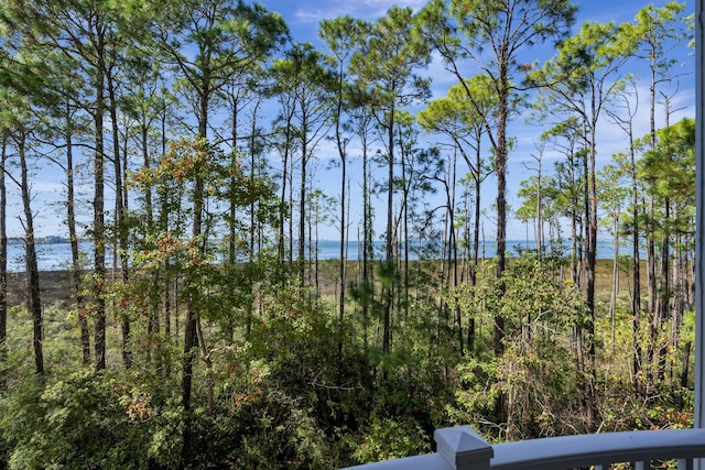 view of landscape featuring a water view