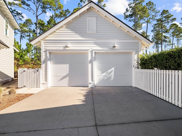 view of garage