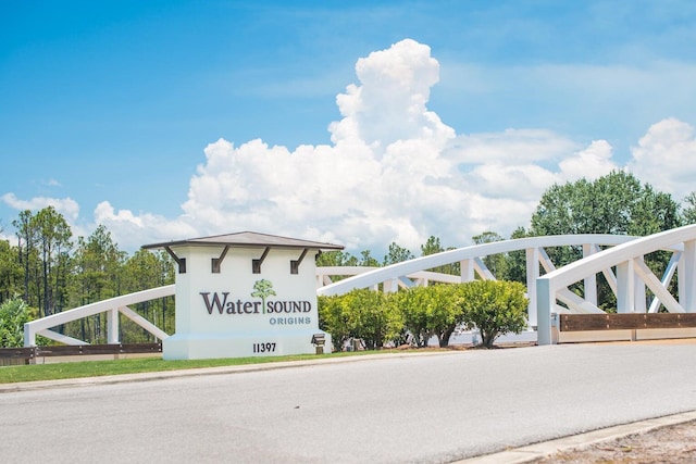 view of community sign