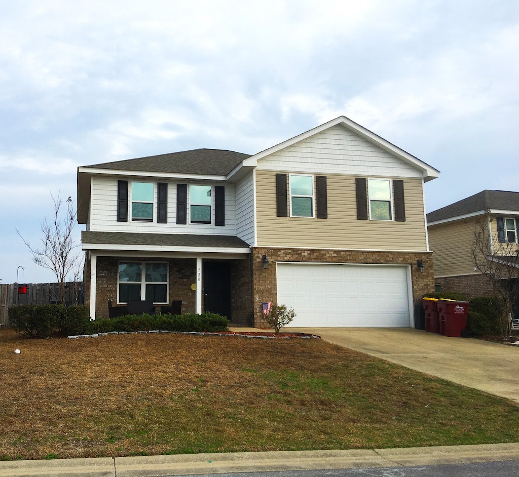 view of front of house with a garage