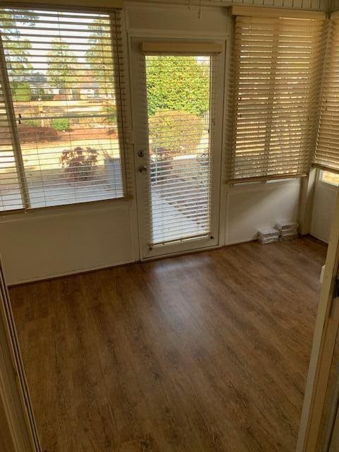 doorway featuring hardwood / wood-style floors