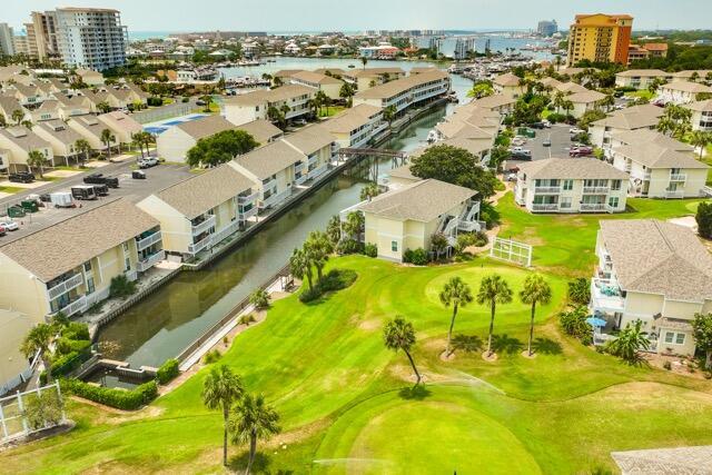 775 Gulf Shore Dr Unit 2033, Destin, FL 32541 - drone / aerial view with a residential view, golf course view, and a water view