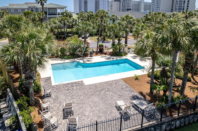 view of pool featuring a patio