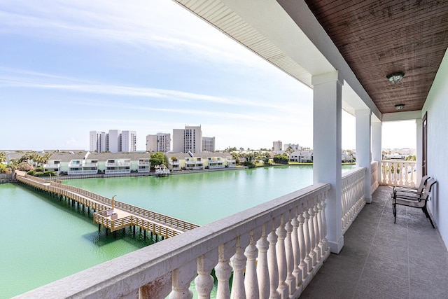 balcony with a water view