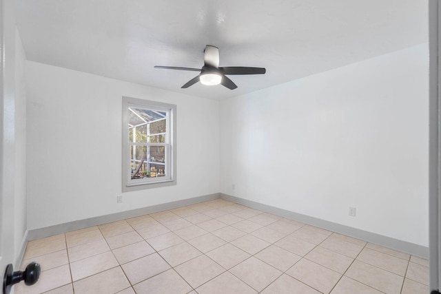 spare room featuring ceiling fan