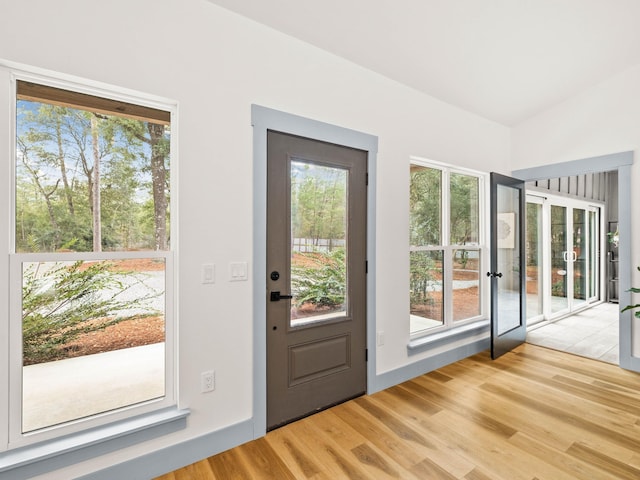 doorway featuring light hardwood / wood-style flooring