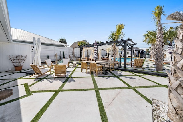 view of patio with a pergola