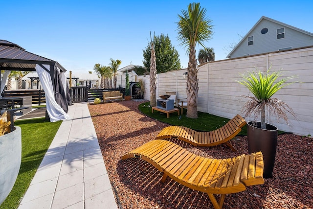 view of patio featuring a gazebo