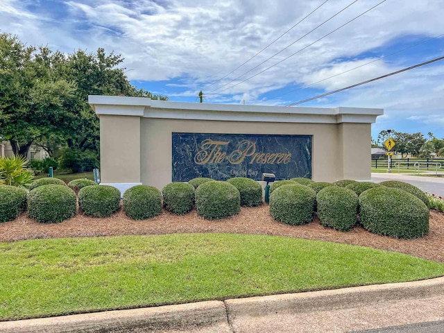 view of community sign