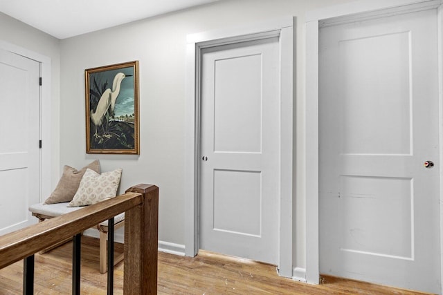 hall featuring light hardwood / wood-style floors