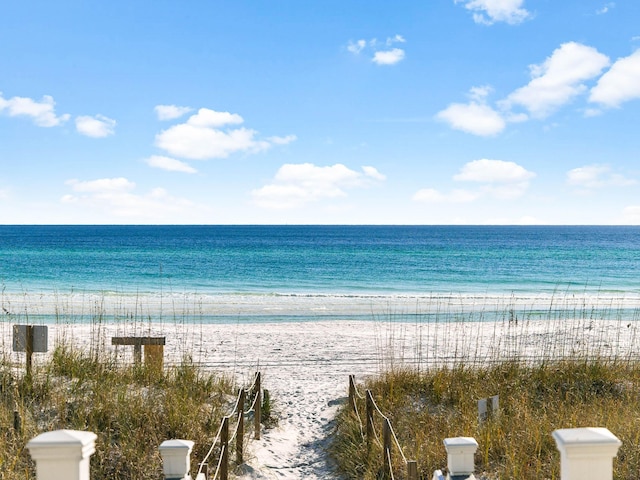 water view with a view of the beach