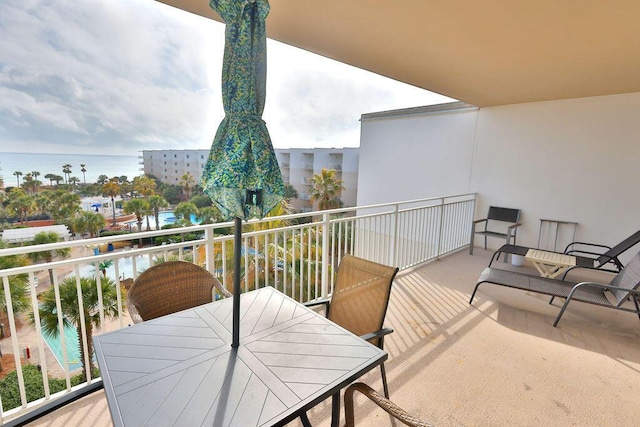 balcony with a water view