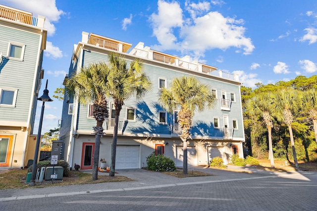 view of property with a garage