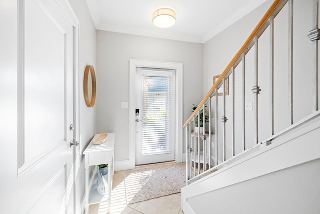 foyer entrance with ornamental molding