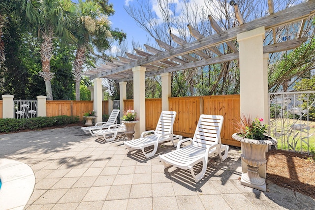 view of patio / terrace with a pergola