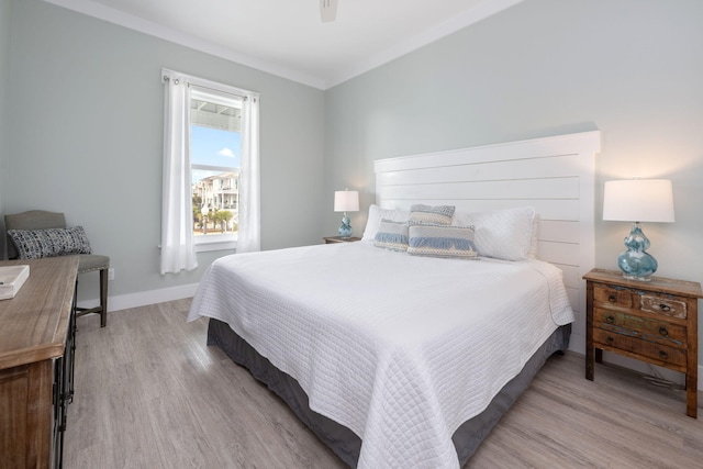 bedroom featuring light wood-type flooring