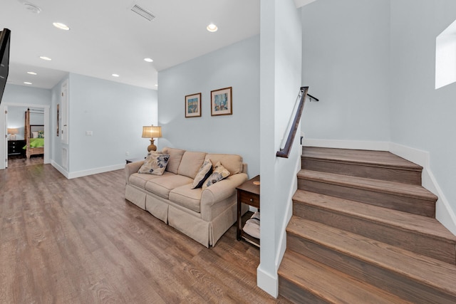 living room featuring hardwood / wood-style flooring