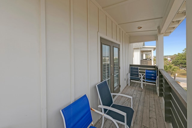 balcony with french doors