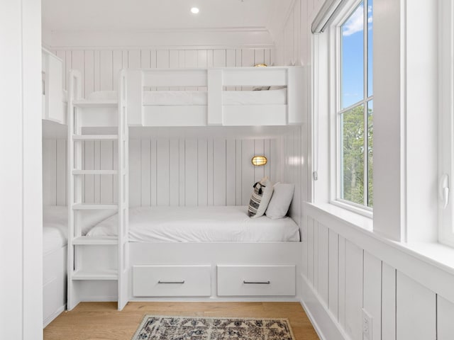 unfurnished bedroom with light hardwood / wood-style floors